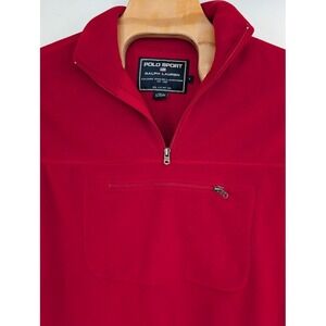 Vintage Polo Sport Ralph‎ Lauren Men's Polartec Pullover Red LG